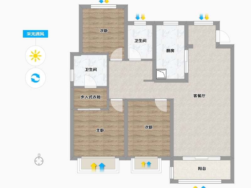 山东省-济南市-银丰玖玺城-87.38-户型库-采光通风