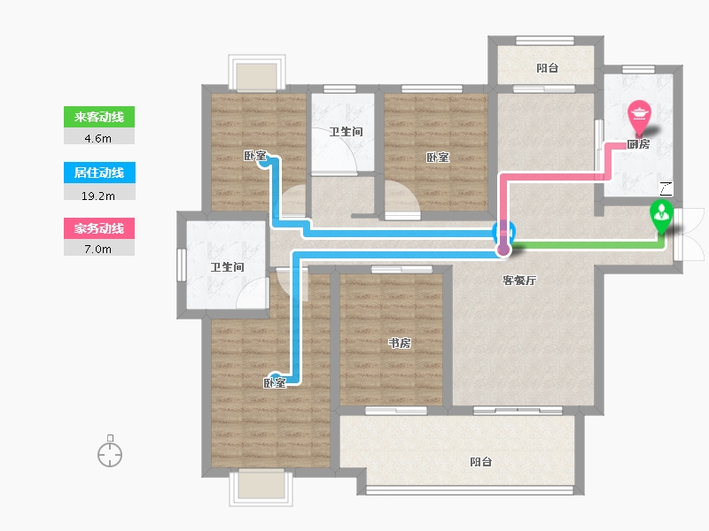 河南省-信阳市-奥林匹克花园-124.99-户型库-动静线