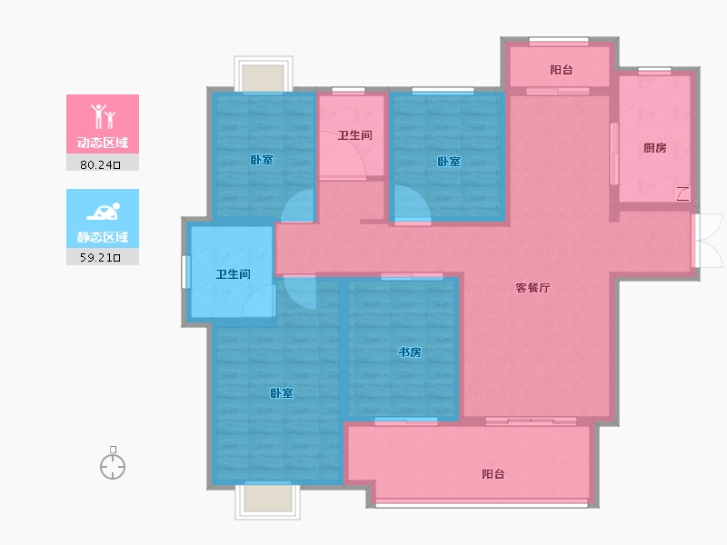 河南省-信阳市-奥林匹克花园-124.99-户型库-动静分区