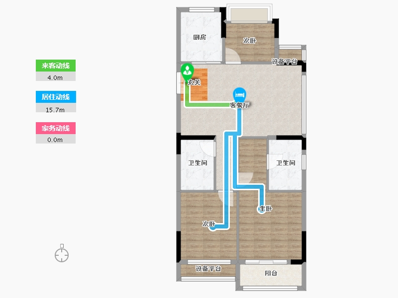 浙江省-台州市-天铂华庭-94.00-户型库-动静线