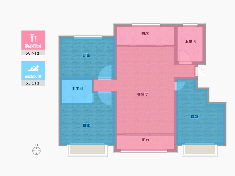 山东省-菏泽市-陶城怡景-99.78-户型库-动静分区