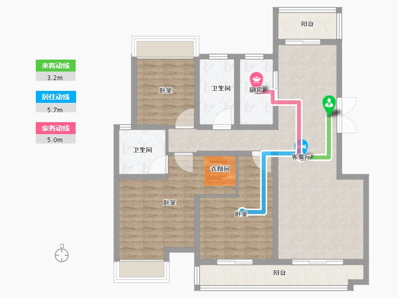 河南省-信阳市-鑫盛息州府-104.98-户型库-动静线