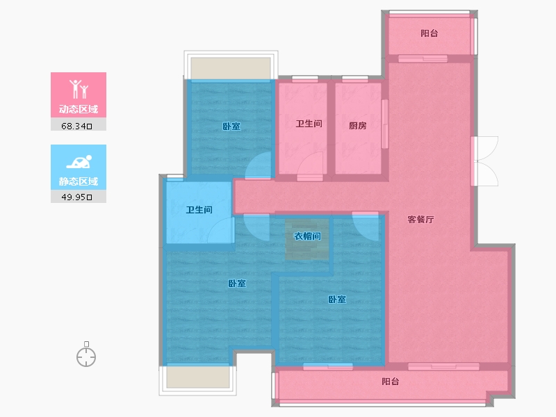 河南省-信阳市-鑫盛息州府-104.98-户型库-动静分区