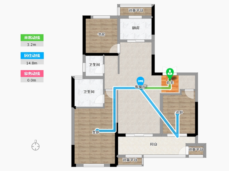 江苏省-常州市-随园金麟府-103.07-户型库-动静线