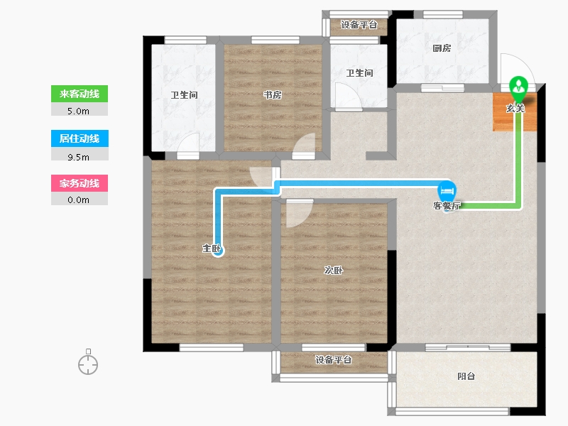 江苏省-常州市-随园金麟府-105.30-户型库-动静线