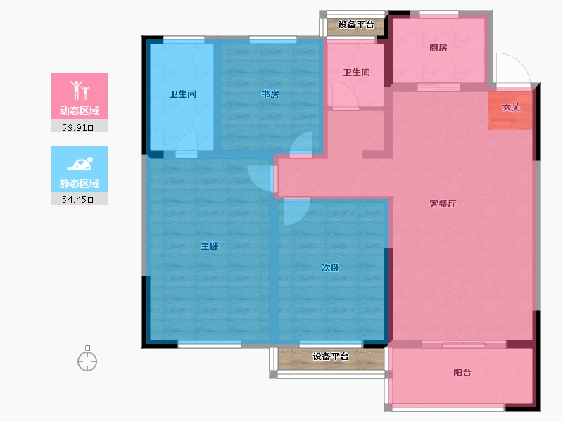 江苏省-常州市-随园金麟府-105.30-户型库-动静分区