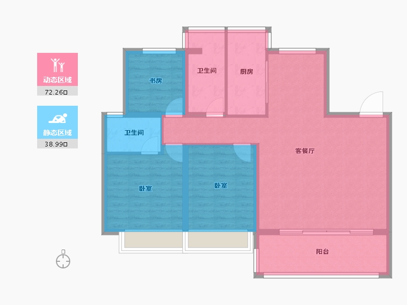 山东省-烟台市-大栖地-100.66-户型库-动静分区