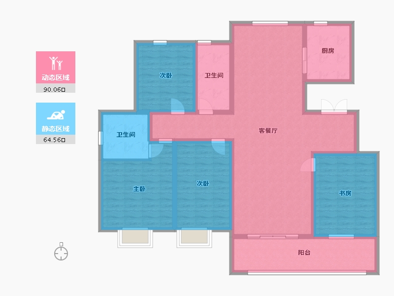 山东省-临沂市-时代城荣园-139.00-户型库-动静分区