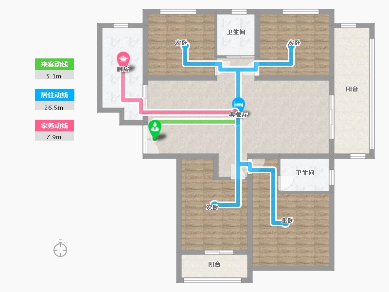 山东省-临沂市-中楷信·清水湾花园-131.01-户型库-动静线