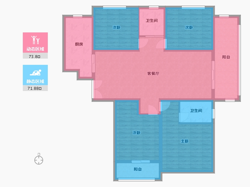 山东省-临沂市-中楷信·清水湾花园-131.01-户型库-动静分区