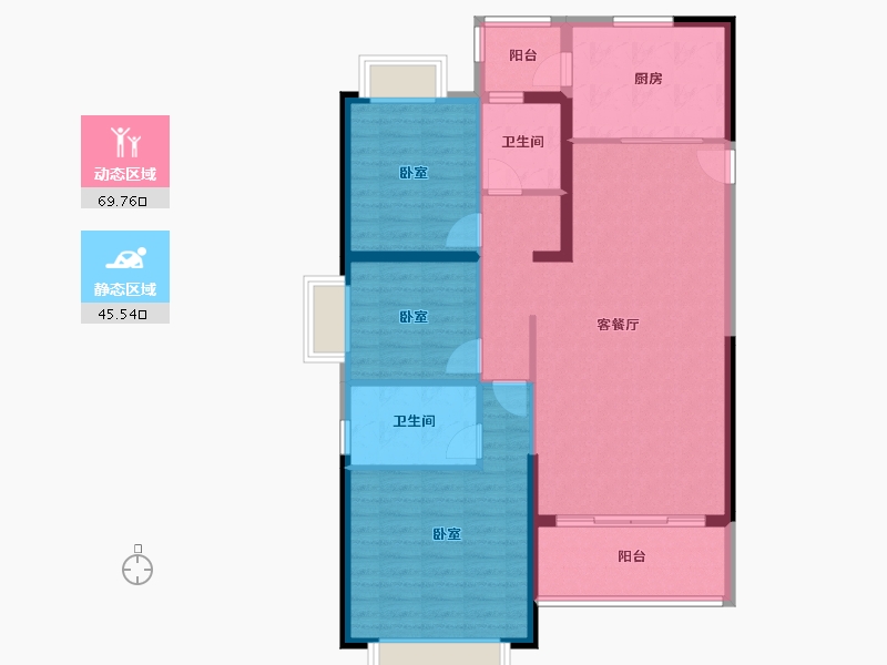 山东省-济宁市-济宁恒大御峰-104.54-户型库-动静分区