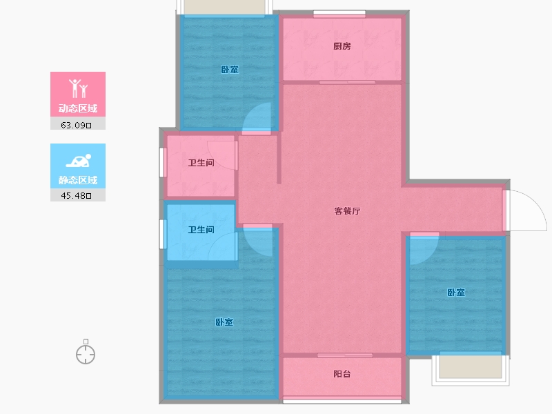 河南省-信阳市-鑫盛息州府-97.36-户型库-动静分区