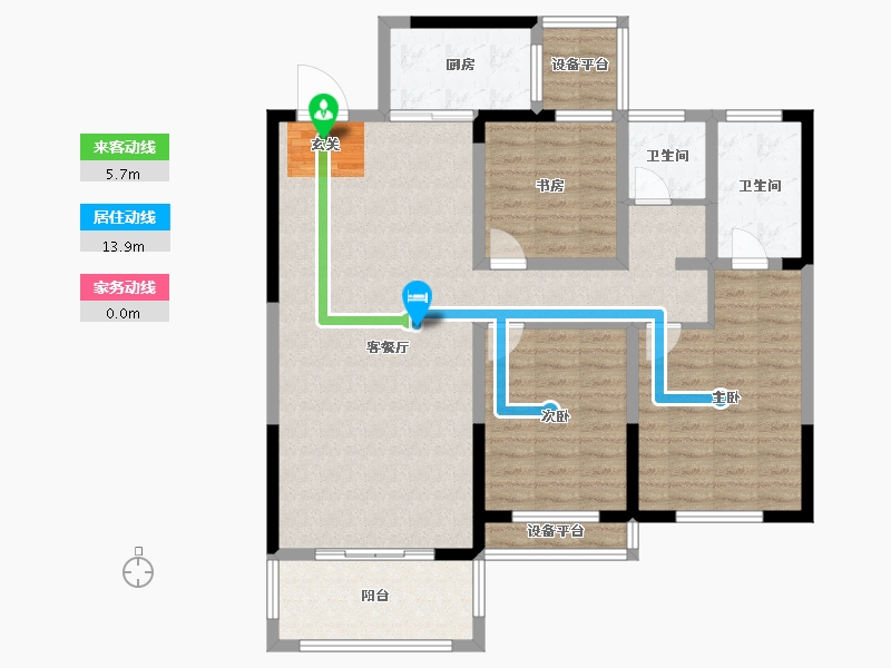 江苏省-常州市-随园金麟府-111.50-户型库-动静线