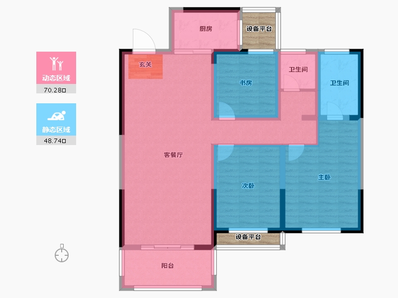 江苏省-常州市-随园金麟府-111.50-户型库-动静分区