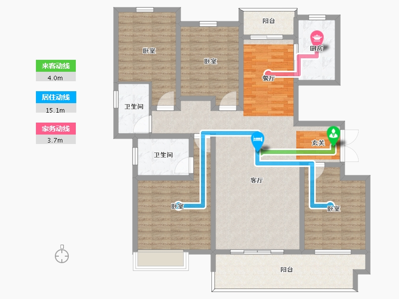 河南省-许昌市-建业春天里-132.78-户型库-动静线