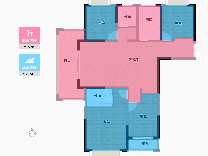 河南省-信阳市-固始信合公园里-116.81-户型库-动静分区