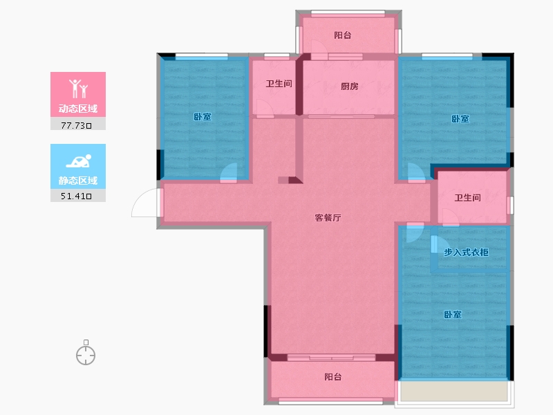 河南省-南阳市-传世温泉公馆-114.86-户型库-动静分区