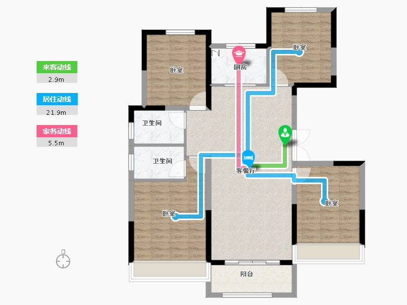 河南省-南阳市-正商书香铭筑-113.18-户型库-动静线