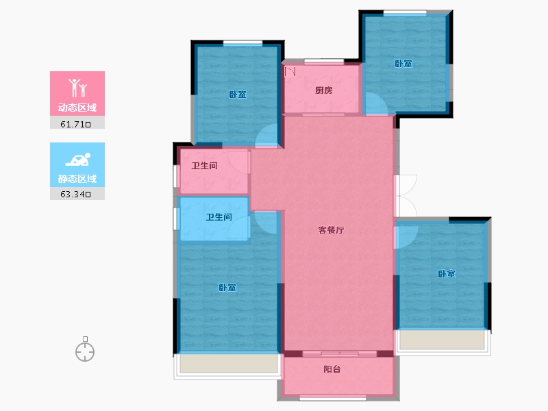 河南省-南阳市-正商书香铭筑-113.18-户型库-动静分区