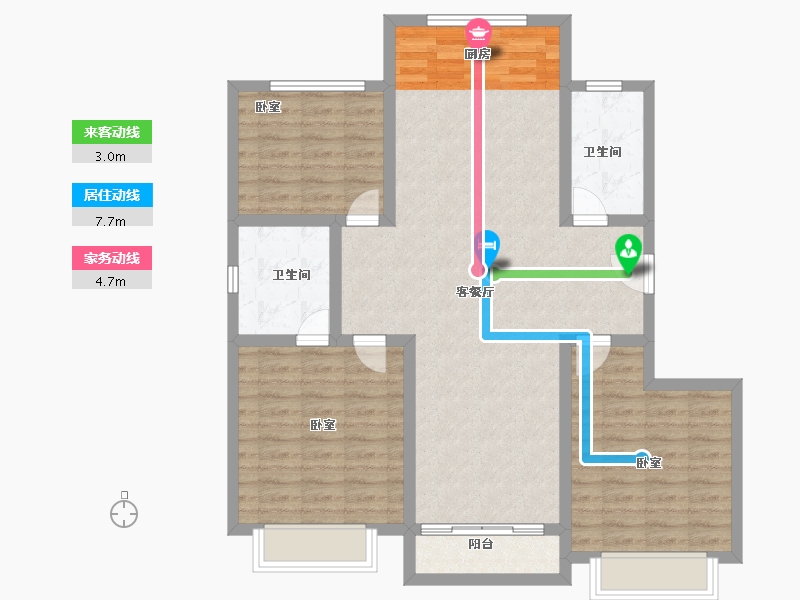 山东省-菏泽市-美达雅苑-99.99-户型库-动静线