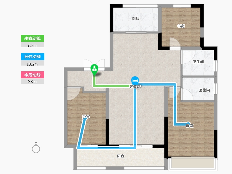 山东省-德州市-滨河花园-102.00-户型库-动静线