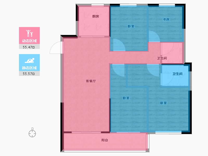 浙江省-温州市-京都中央城-102.00-户型库-动静分区