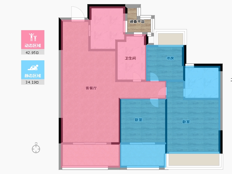 浙江省-温州市-新城瓯江湾-70.99-户型库-动静分区