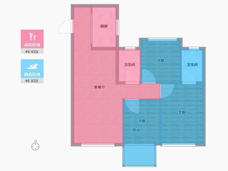 福建省-厦门市-中骏璟峰-88.00-户型库-动静分区