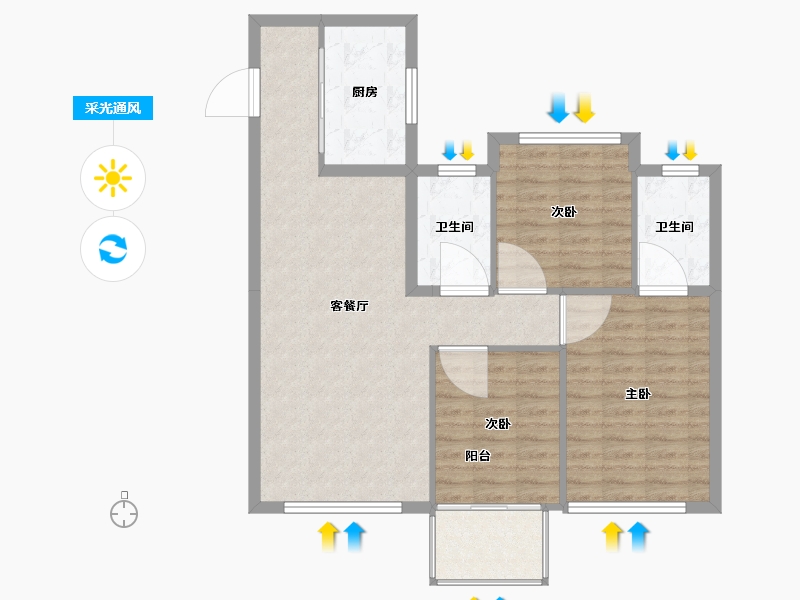 福建省-厦门市-中骏璟峰-88.00-户型库-采光通风