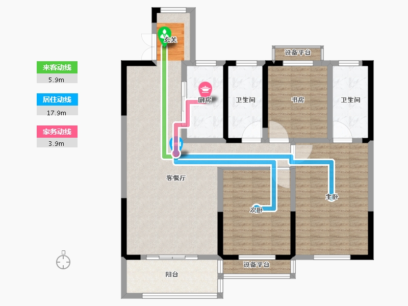 江苏省-常州市-随园金麟府-121.00-户型库-动静线