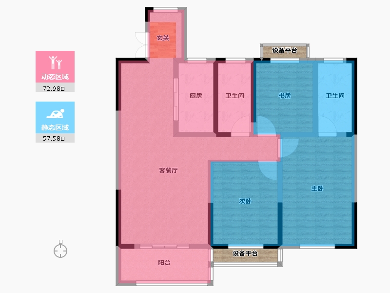 江苏省-常州市-随园金麟府-121.00-户型库-动静分区