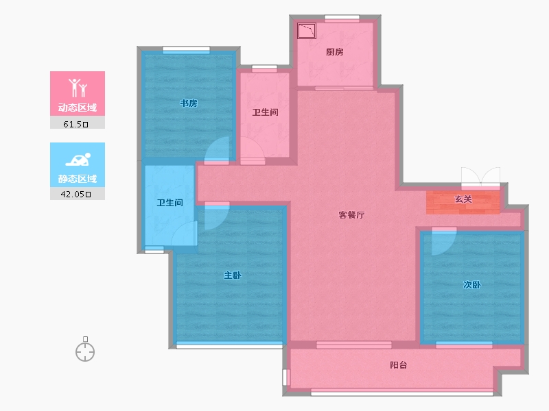 山东省-淄博市-东方星城塾香园-91.16-户型库-动静分区