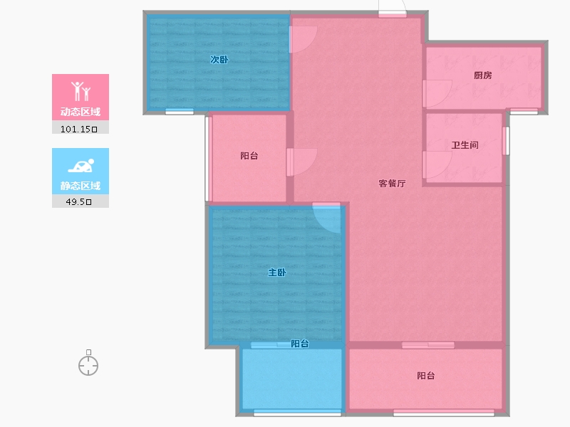 山东省-临沂市-嘉益香槟城-138.01-户型库-动静分区