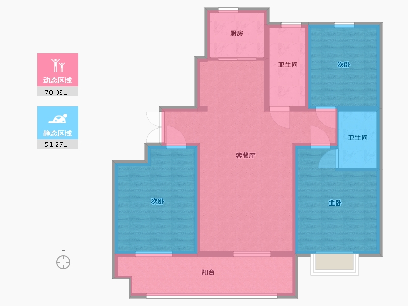 山东省-临沂市-时代城荣园-109.01-户型库-动静分区