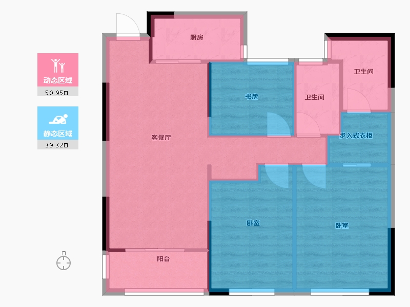 浙江省-温州市-京都中央城-82.00-户型库-动静分区