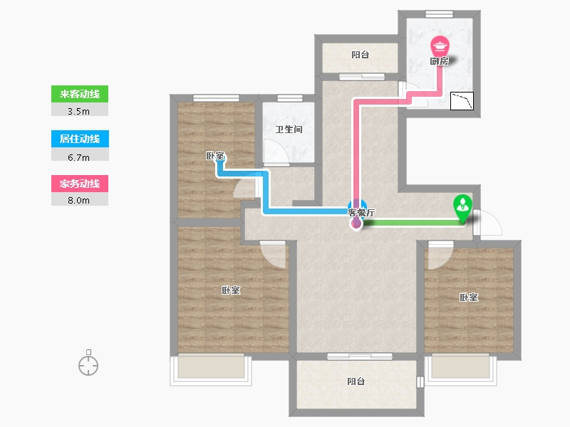 河南省-周口市-沈丘建业桂园-91.55-户型库-动静线