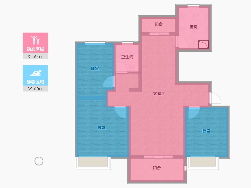 河南省-周口市-沈丘建业桂园-91.55-户型库-动静分区