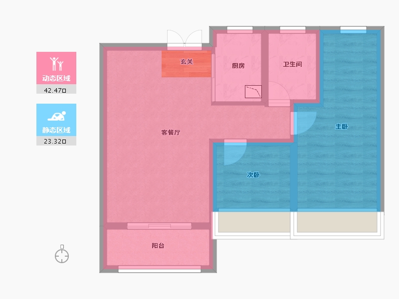 山东省-淄博市-东方星城塾香园-57.98-户型库-动静分区