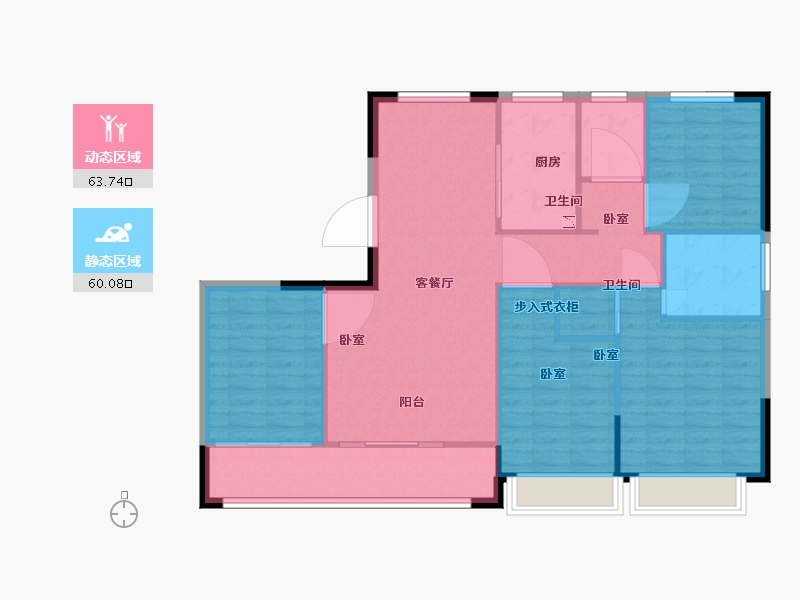 浙江省-温州市-祥生睿城-114.00-户型库-动静分区