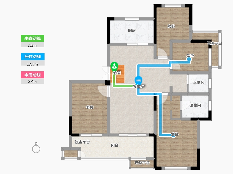 江苏省-常州市-随园金麟府-111.60-户型库-动静线