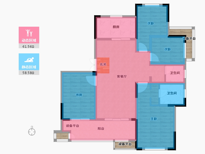 江苏省-常州市-随园金麟府-111.60-户型库-动静分区