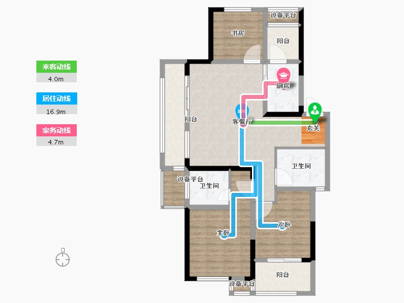 江苏省-常州市-随园金麟府-106.00-户型库-动静线