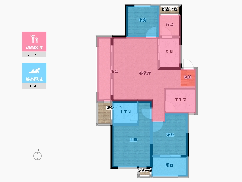 江苏省-常州市-随园金麟府-106.00-户型库-动静分区