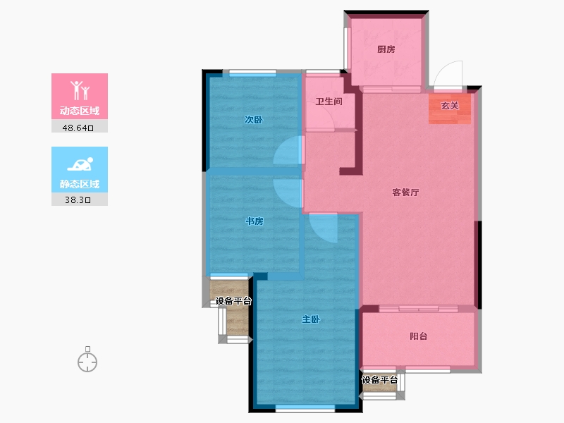 江苏省-常州市-随园金麟府-80.01-户型库-动静分区