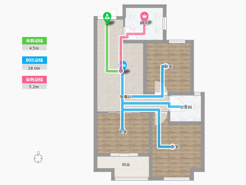 山东省-德州市-明诚雅居-80.01-户型库-动静线