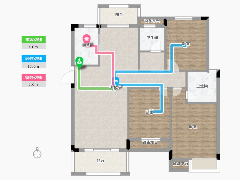 河南省-信阳市-美景东方-107.35-户型库-动静线