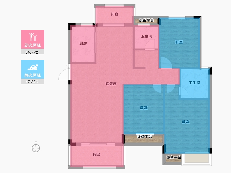 河南省-信阳市-美景东方-107.35-户型库-动静分区