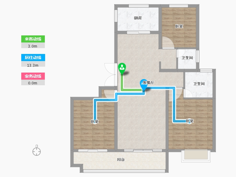 河南省-信阳市-四季花城Ⅰ期·牡丹园-109.01-户型库-动静线