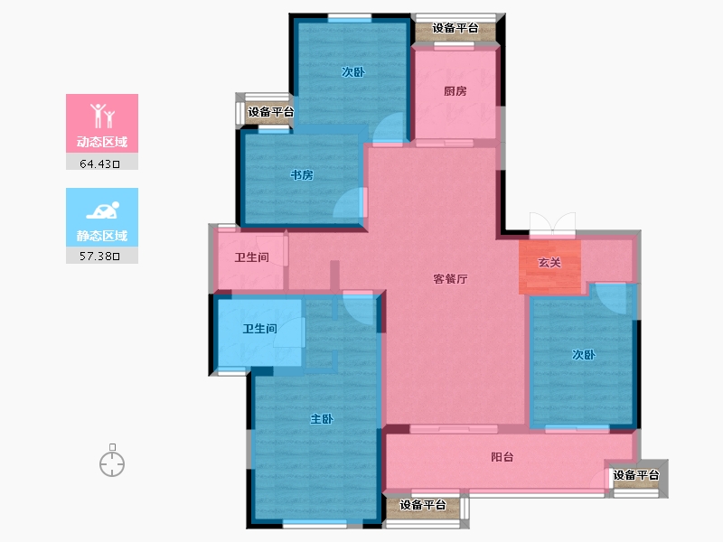 江苏省-常州市-随园金麟府-112.70-户型库-动静分区