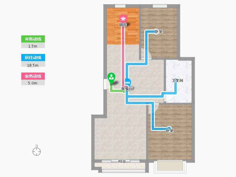 山东省-菏泽市-美达雅苑-76.00-户型库-动静线